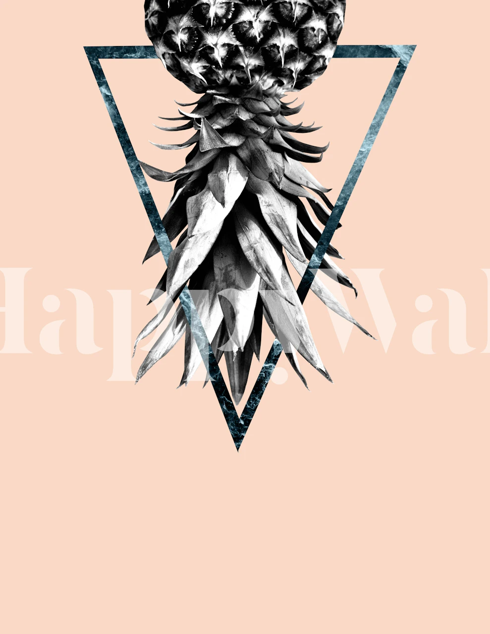 Papier peint mural design abstrait géométrique ananas sur fond pastel