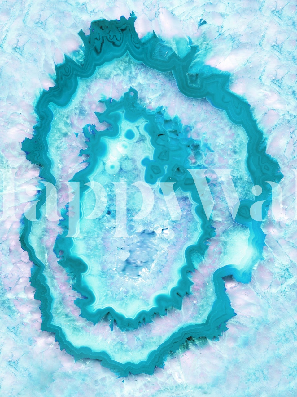 Turquoise and white agate pattern wallpaper