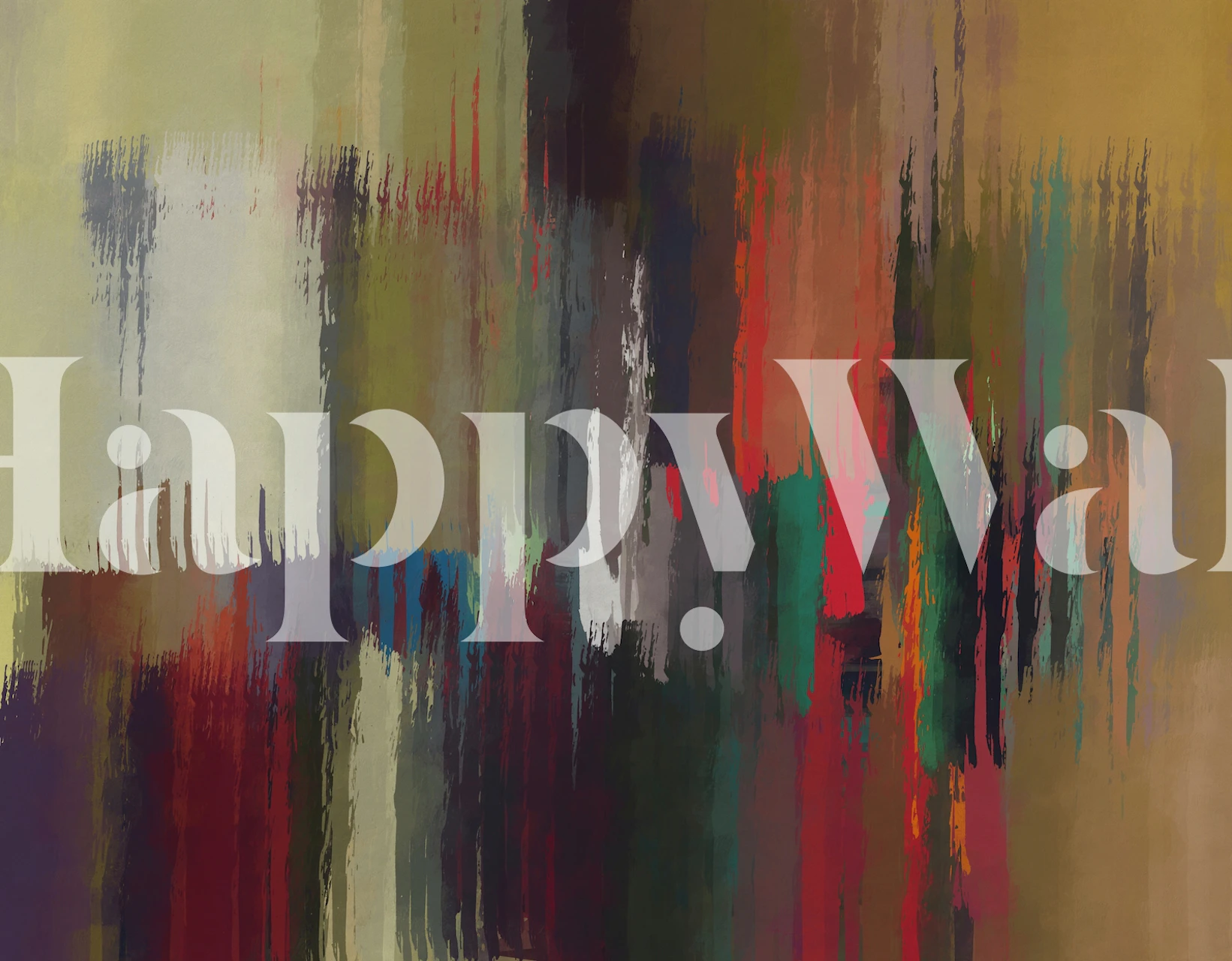 Abstract vertical brush strokes wall mural with a colorful palette