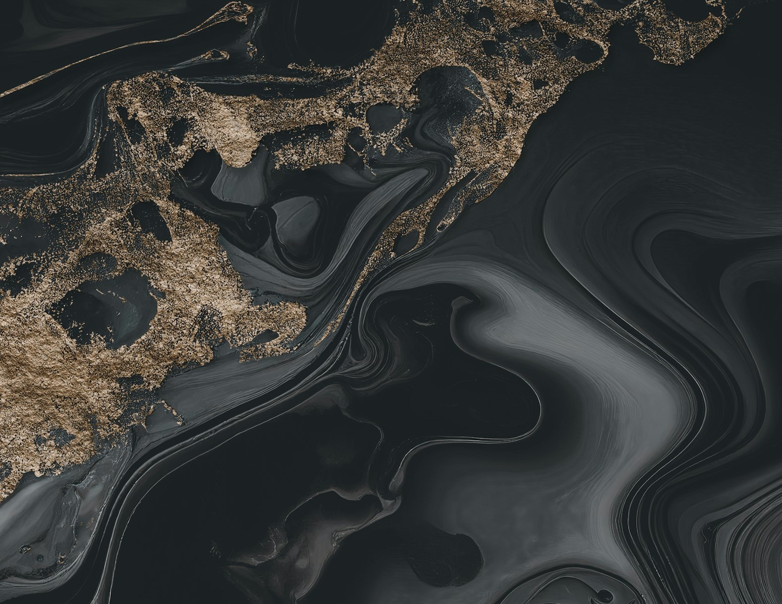 Fancy Faux Marble Black Gold wallpaper Happywall