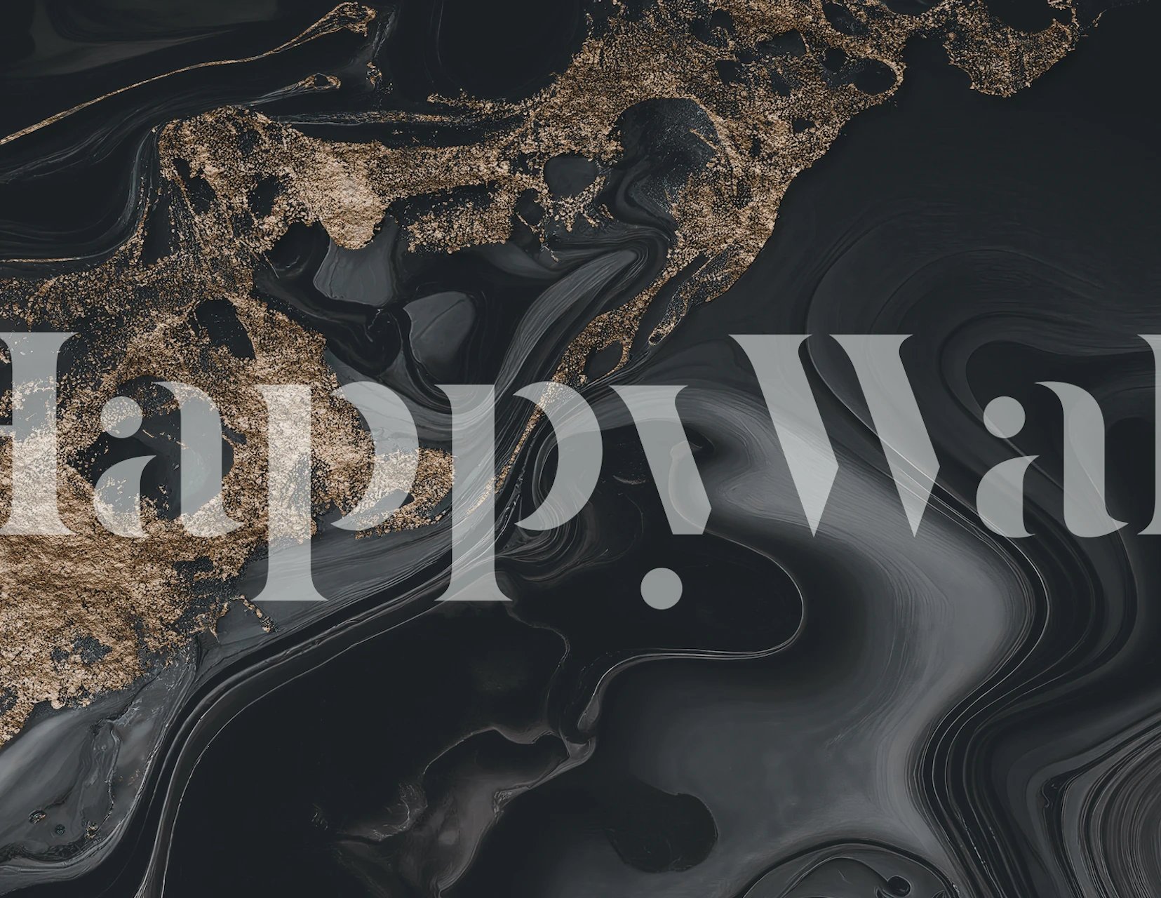 Black and gold abstract marble design wallpaper