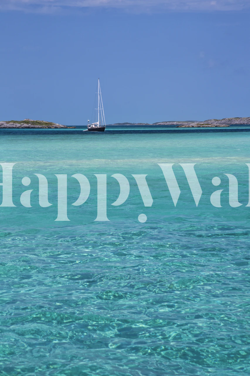 Bahamas inspired wallpaper in a room