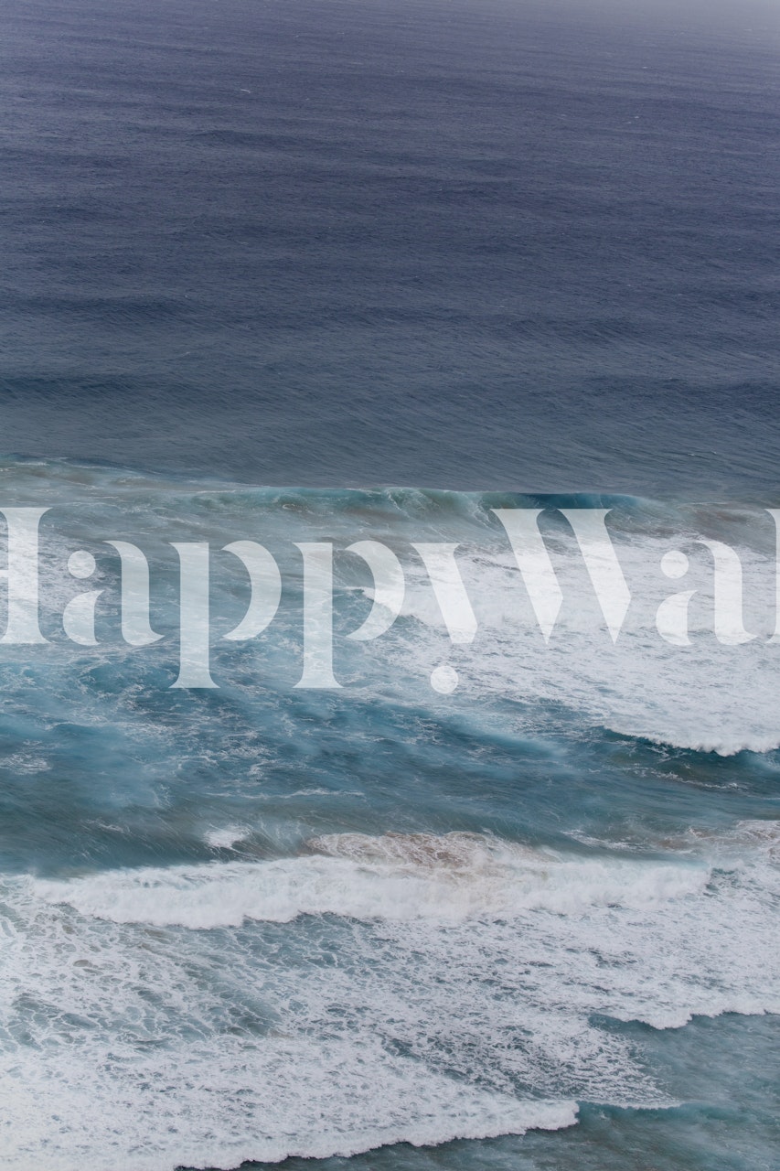 Ocean waves in blue and white colors wallpaper