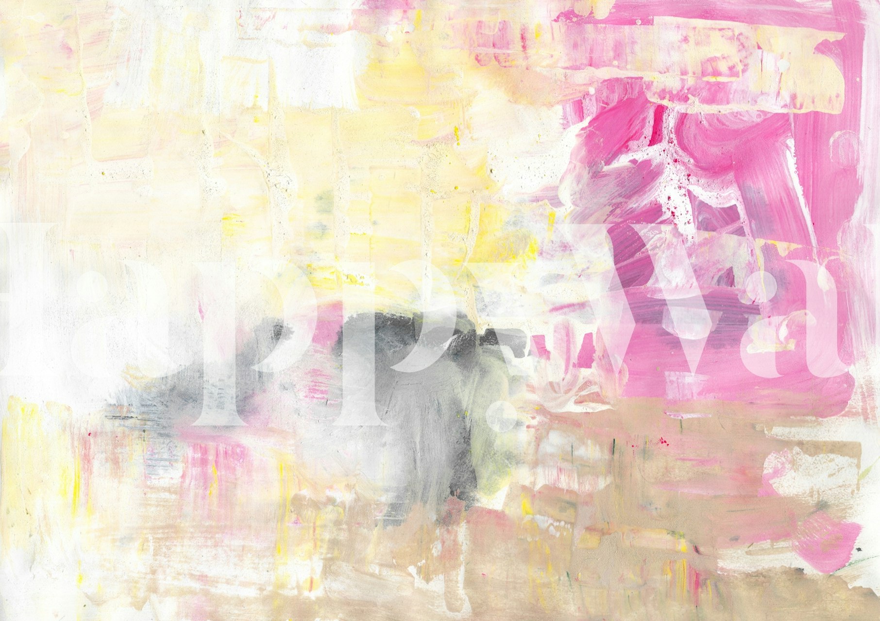 Soft pink and yellow abstract brush stroke wallpaper