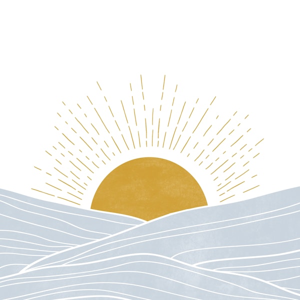 Blue Boho Sunrise Design