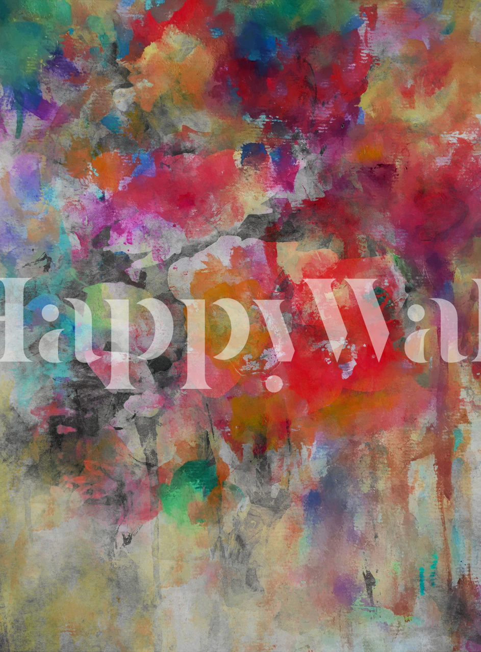 Kleurrijke bloemenbehang in een kamer