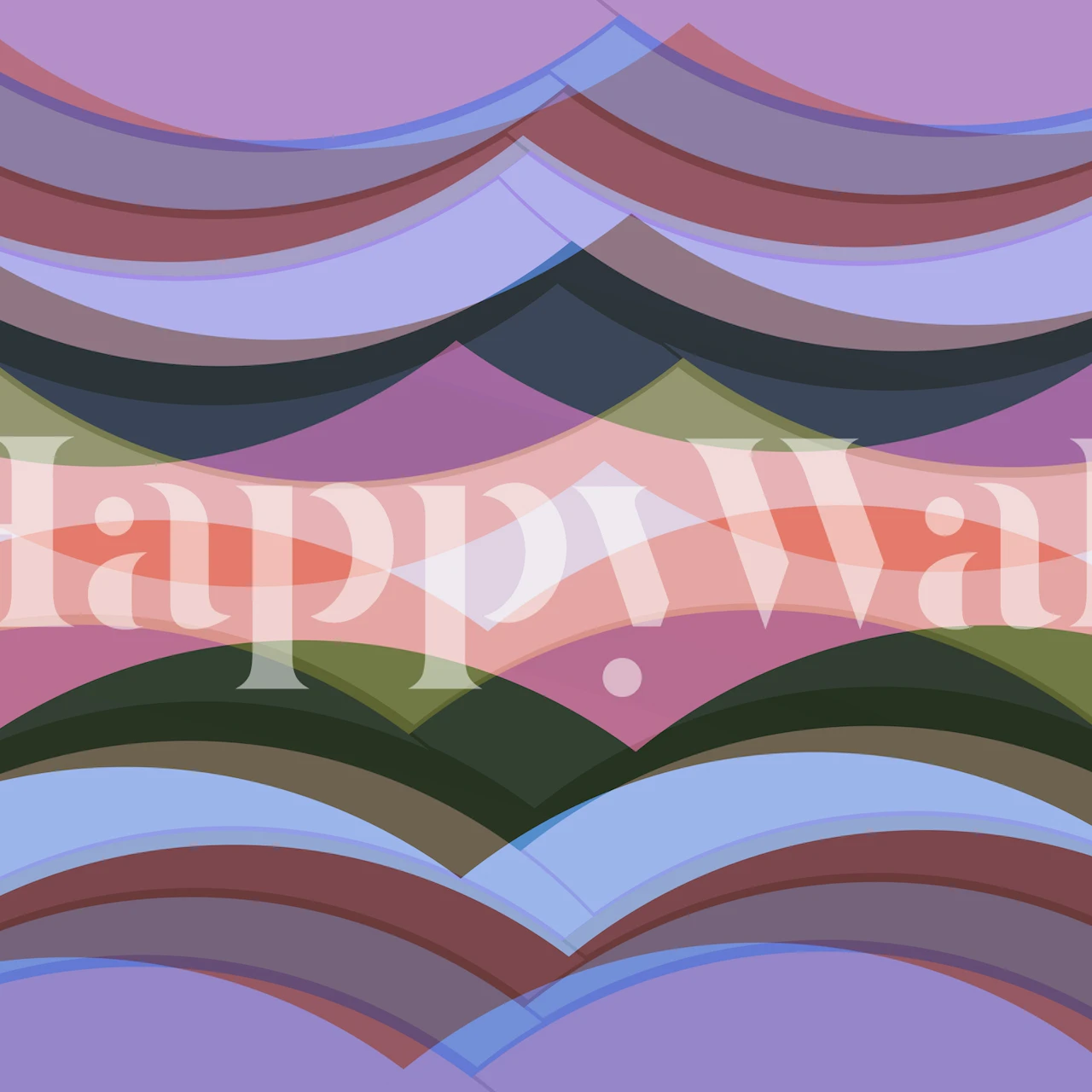 Abstraktní nástěnná malba Ripples 7 s pastelovými vzory vln.