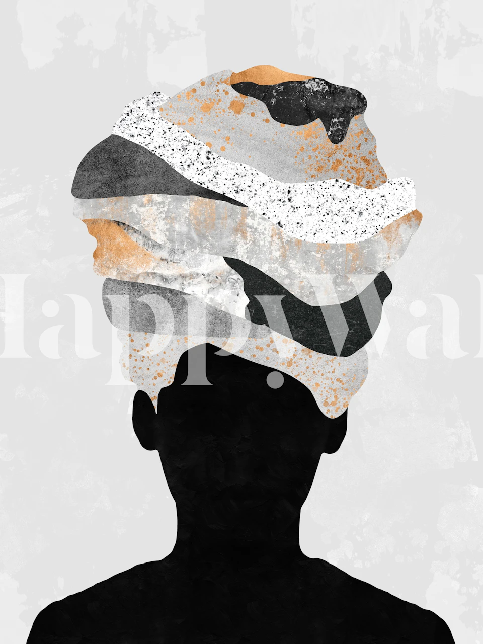 Abstracte wallpaper met een Woman en een Turban