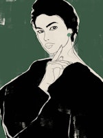 Woman Abstract Black carta da parati