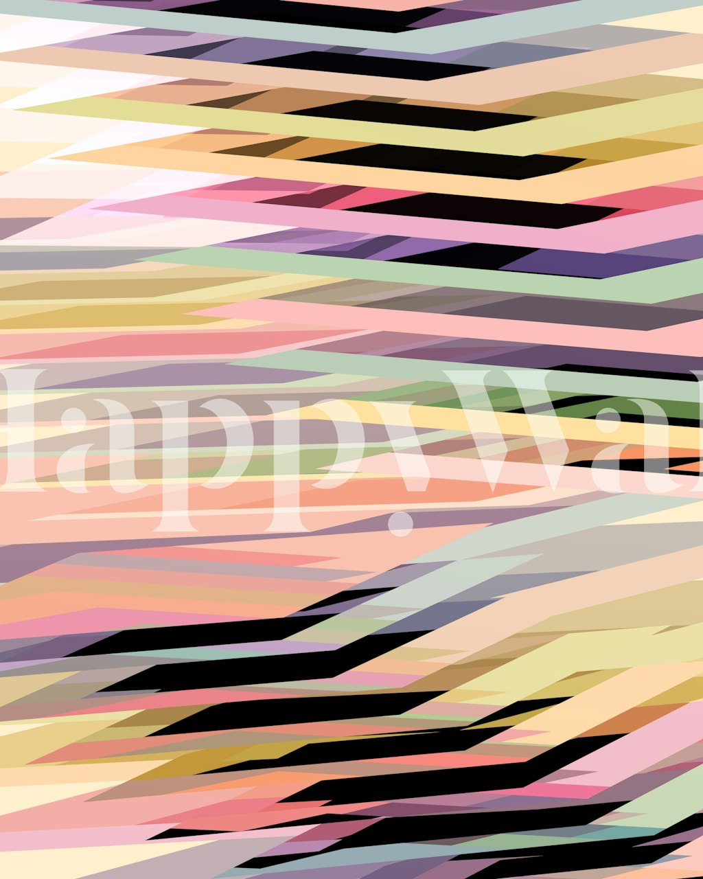 Abstract colored slides wall mural with slanted bars design in multiple hues.