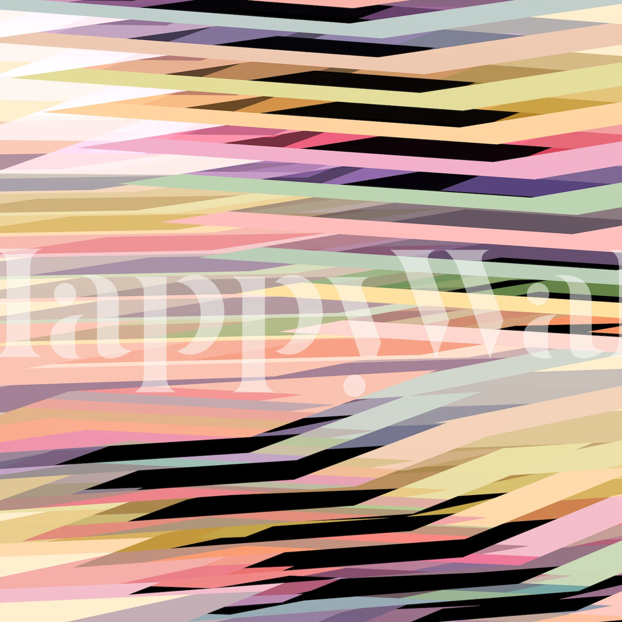 Pastel colors in diagonal stripes with black accents wallpaper