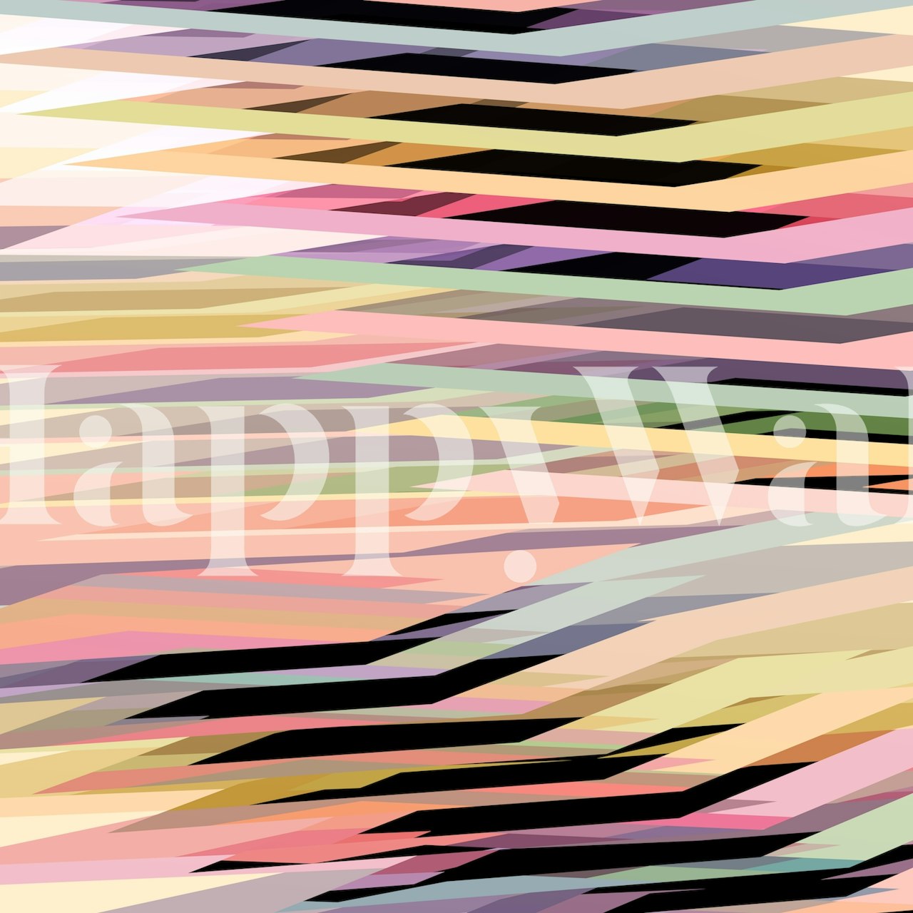 Pastel colors in diagonal stripes with black accents wallpaper