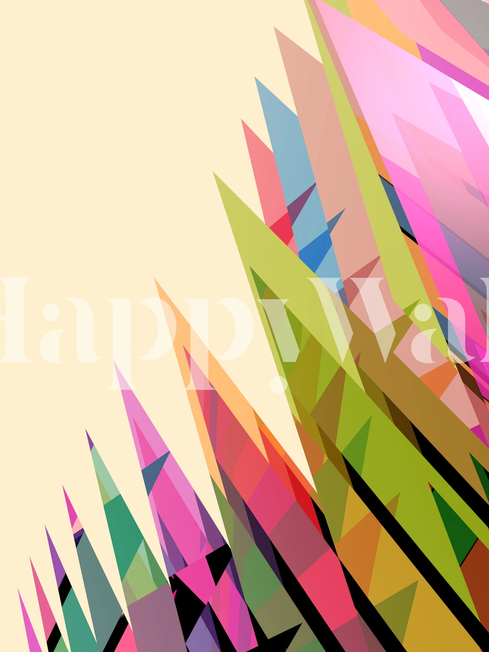 Pointed Shapes 6 Tapete in einem Raum