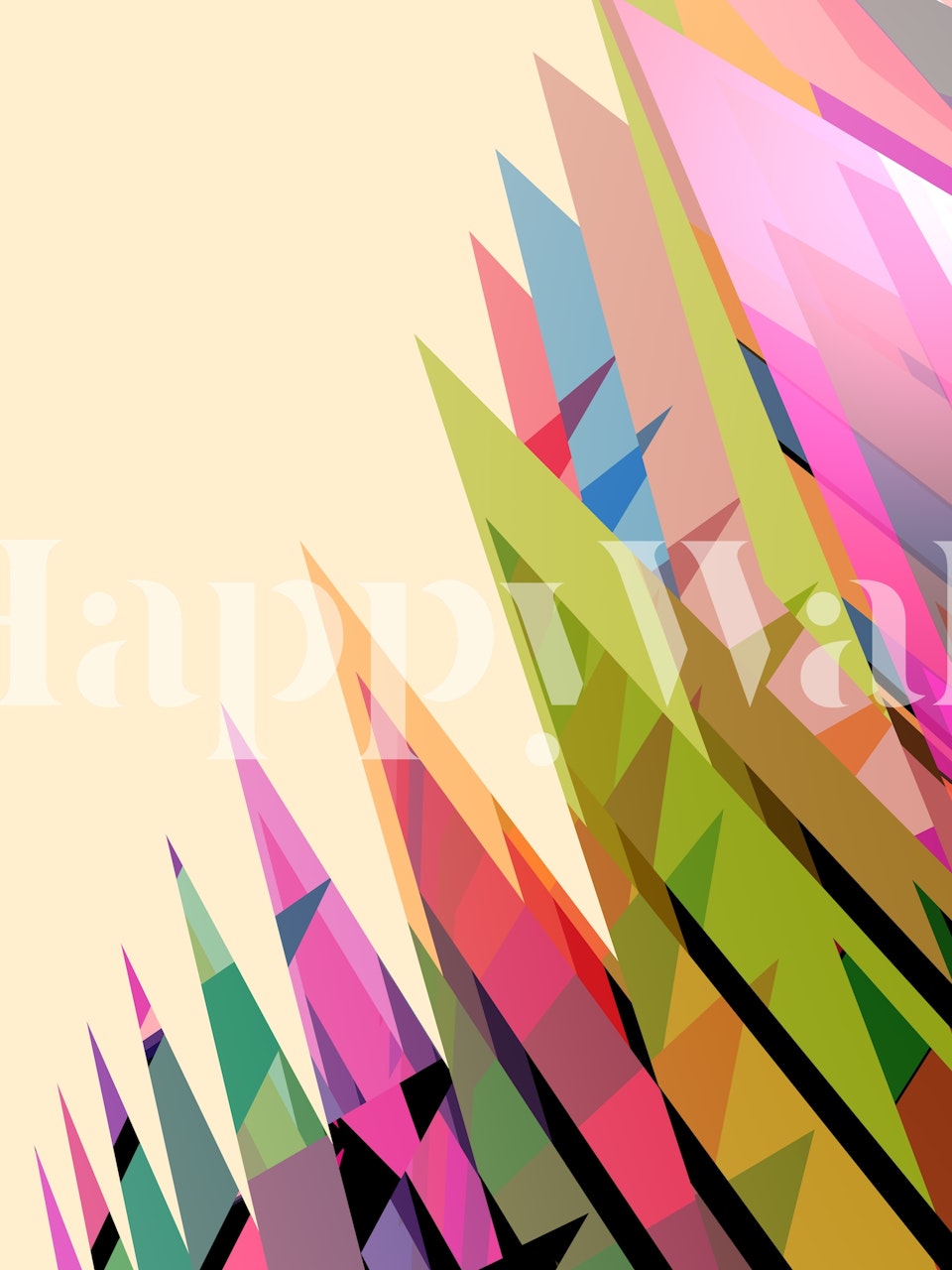 Pointed Shapes 6 Behang in een kamer