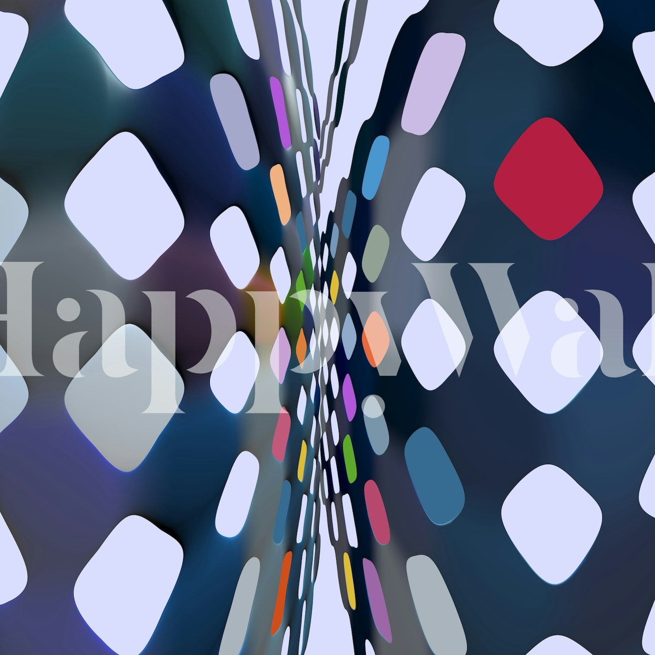 Futuristic wallpaper displayed in a room