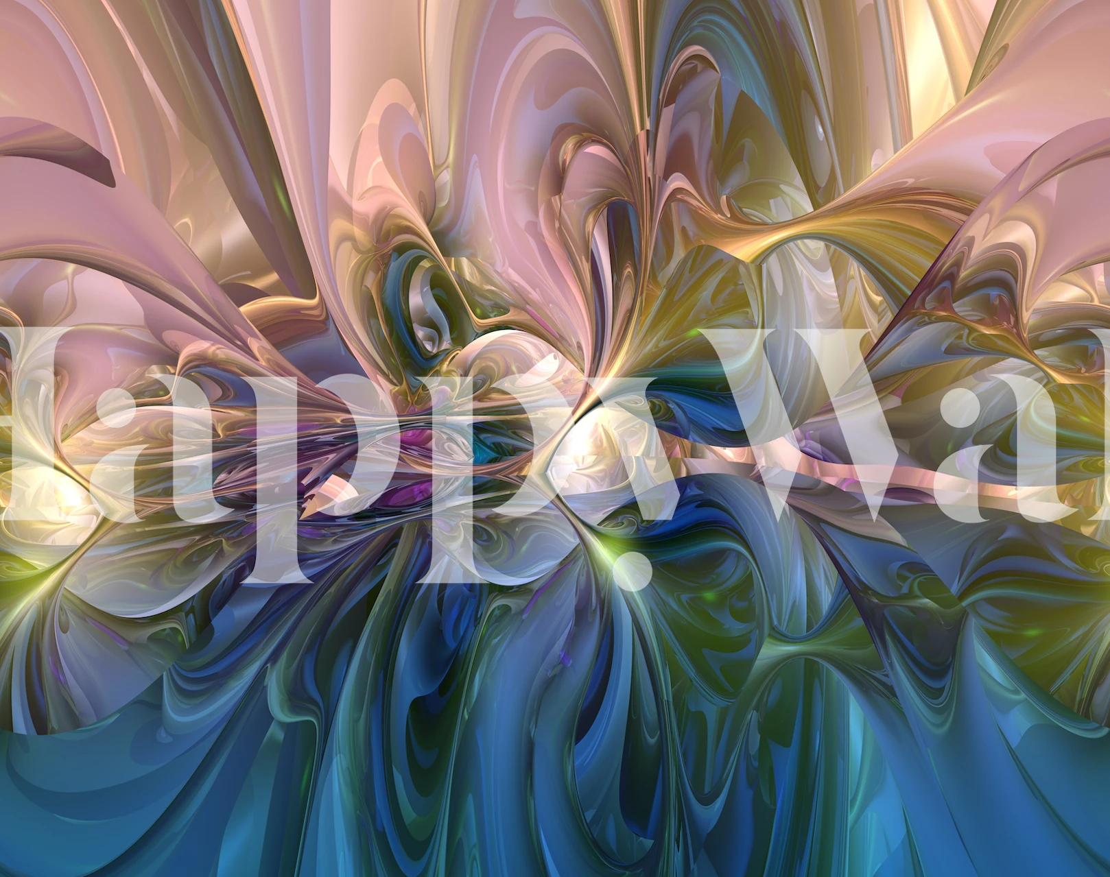 Carta da parati Abstract Winding Shapes 11 con colori pastello e disegni fluidi