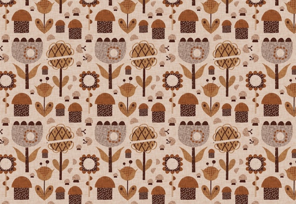 Earth Tone Flowers Mushroom