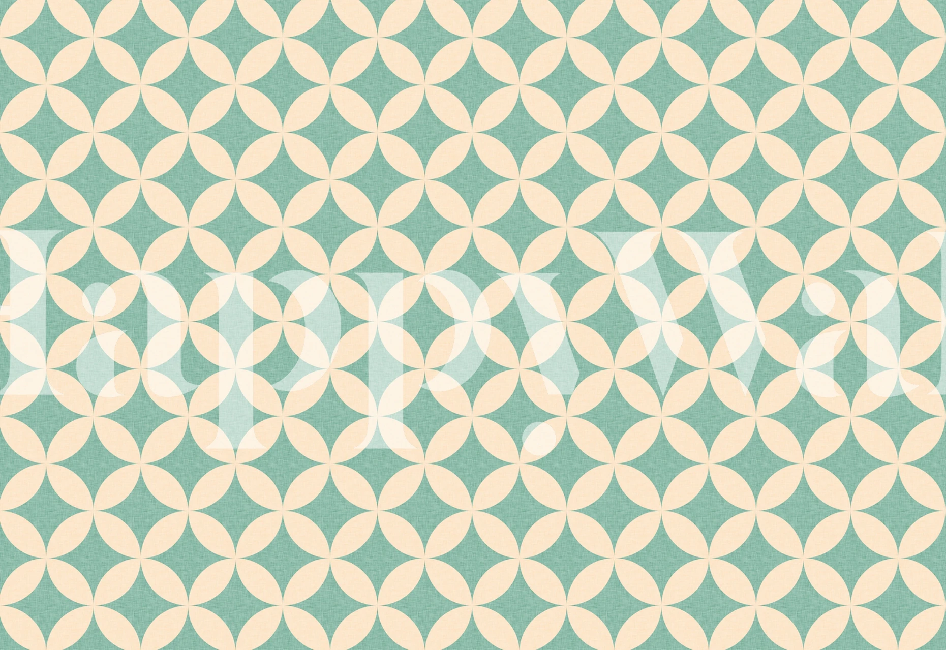 Geometric diamond pattern in blue and cream wallpaper