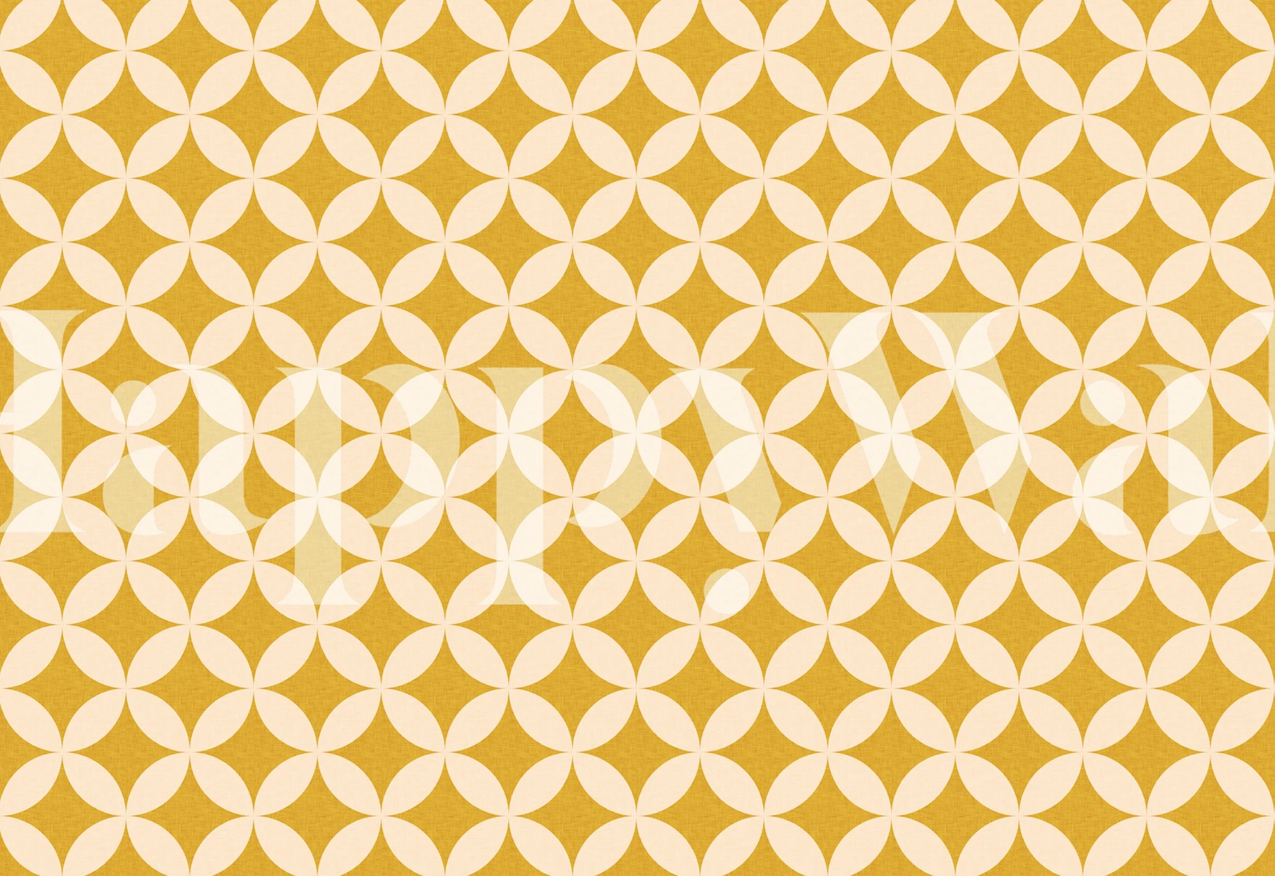 Geometric yellow and white pattern wallpaper