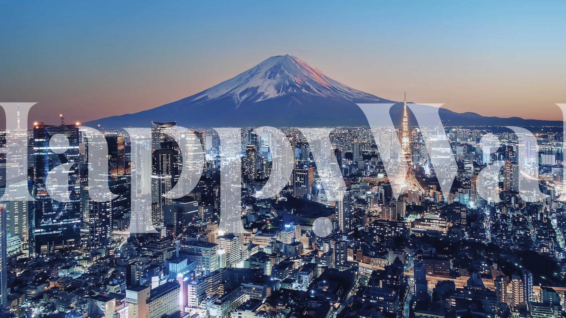 Tokyo skyline al crepuscolo con il Monte Fuji
