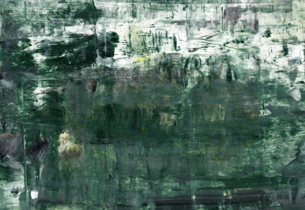 Abstract painting emerald