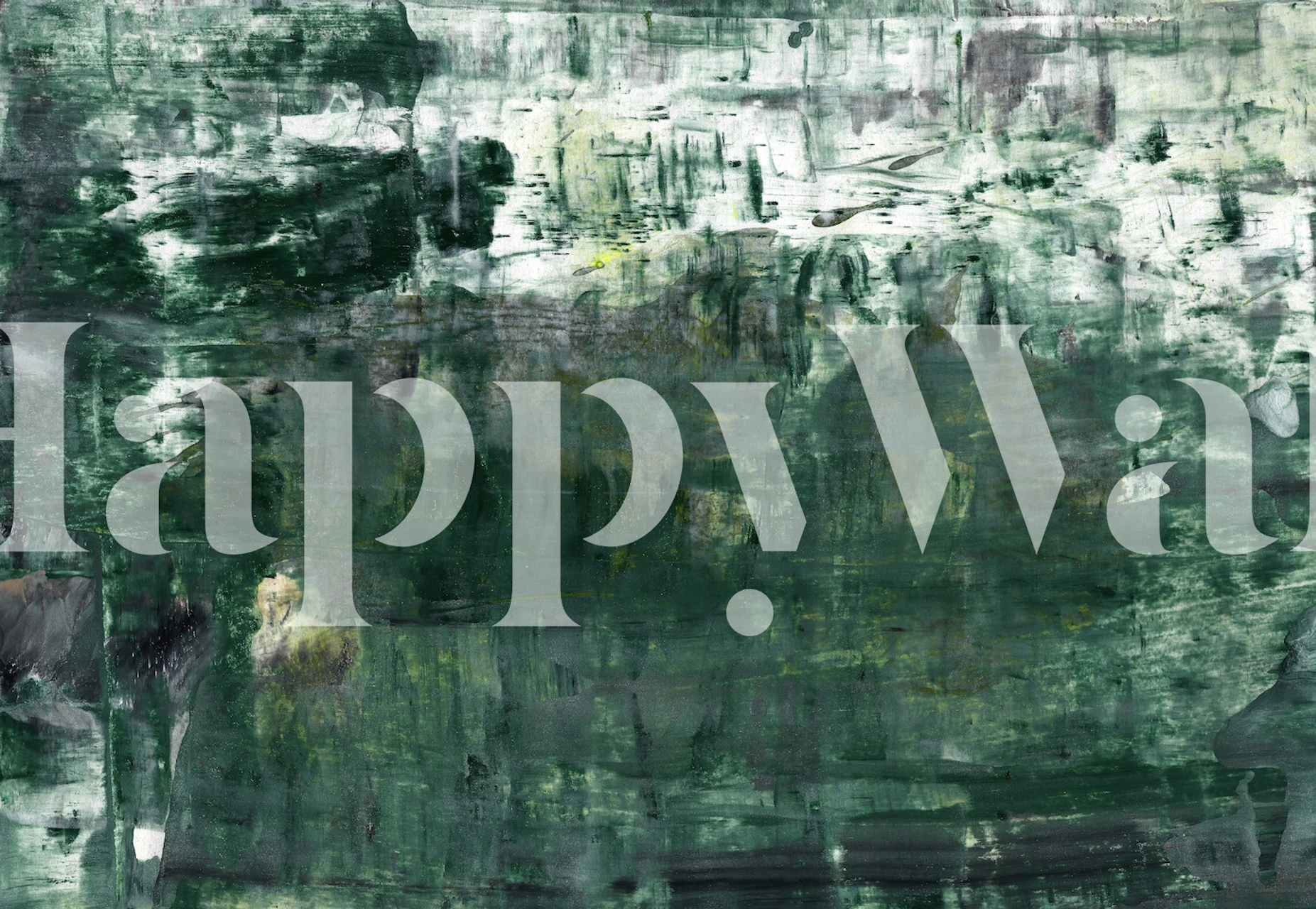 Emerald abstract wallpaper in a room