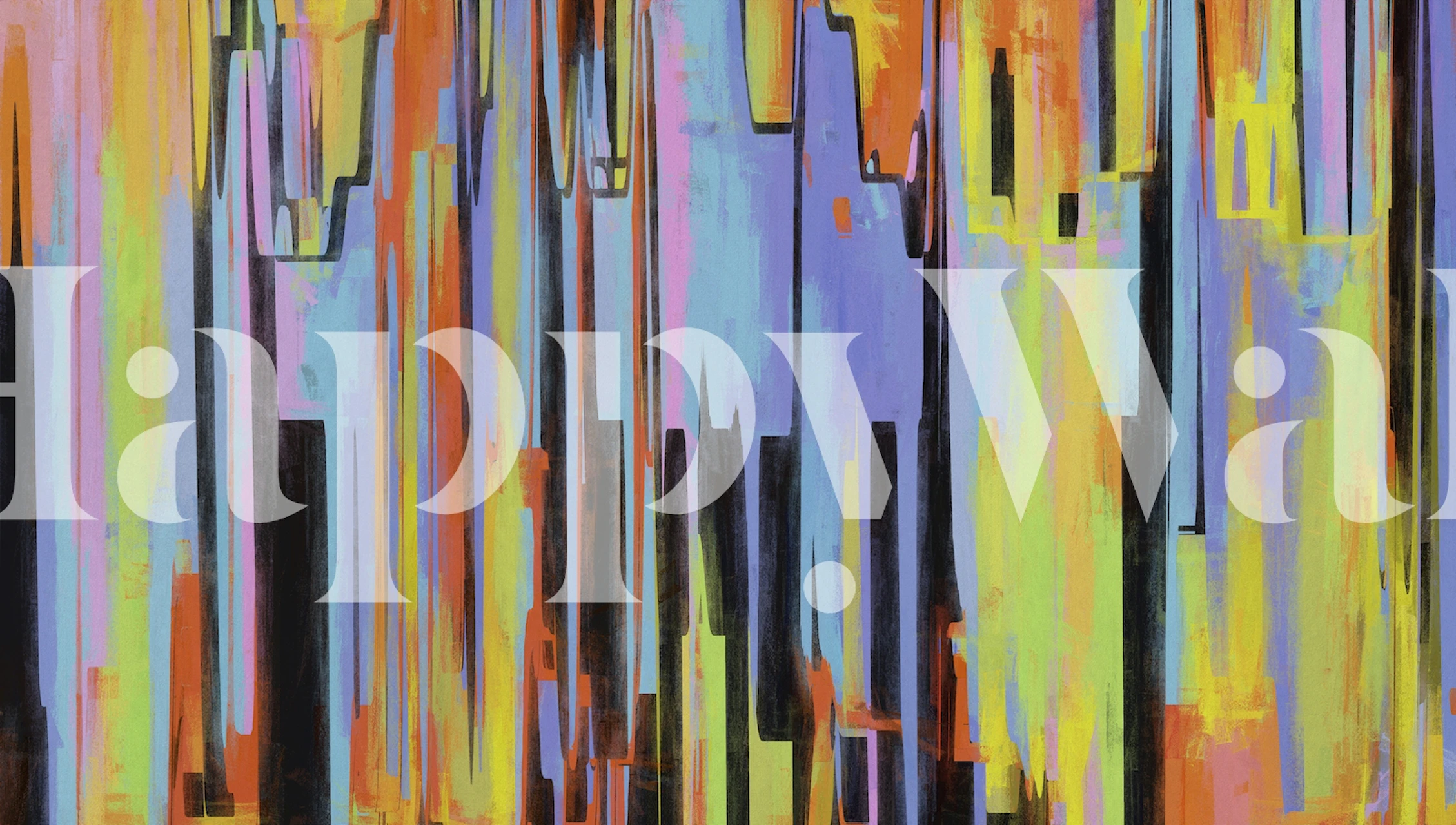 Vertical 8 vibrant wallpaper in a room