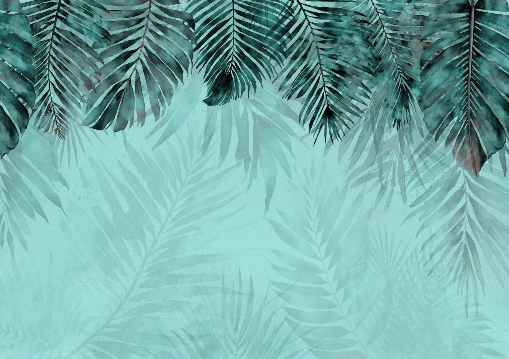 Turquoise Teal Jungle Vibe Wallpaper Happywall