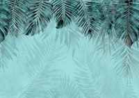 Turquoise Teal Jungle Vibe behang