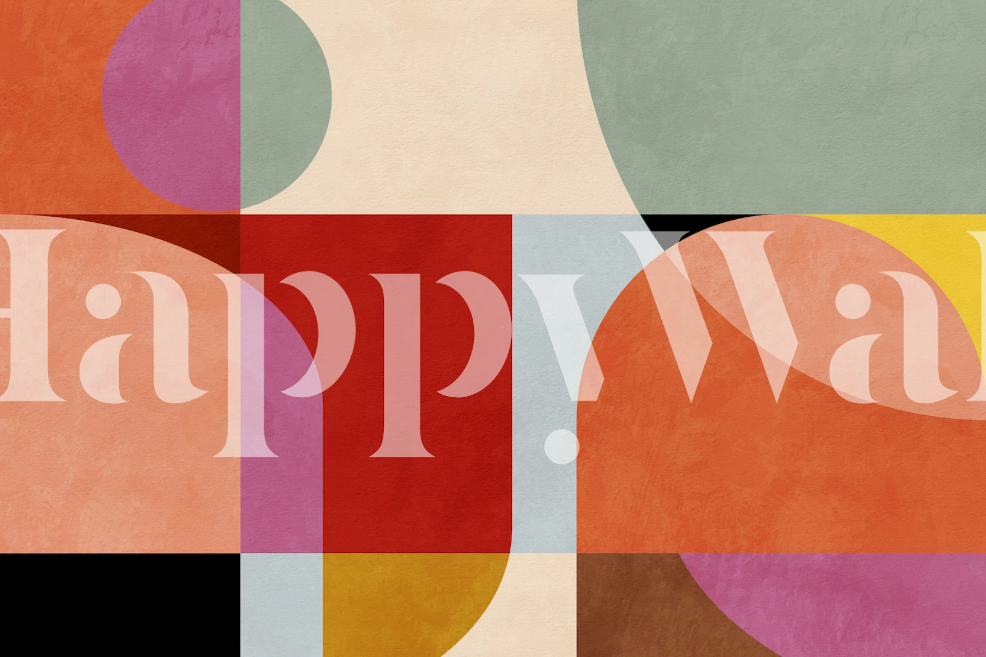 Geometric mid mod shapes tapet i et rum