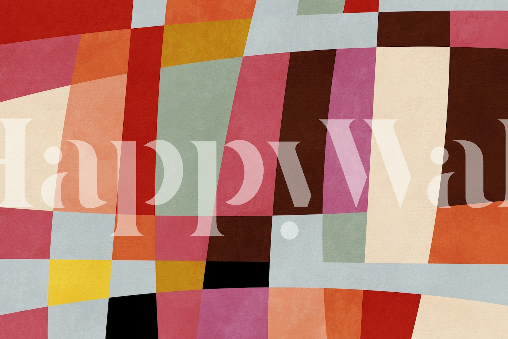 Colorful geometric shapes in warm hues wallpaper