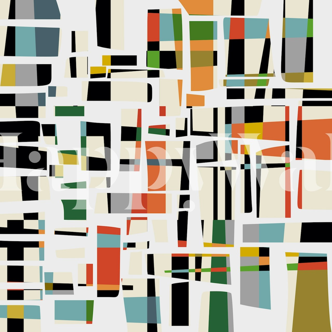 Colored Pieces 16 wallpaper in a room