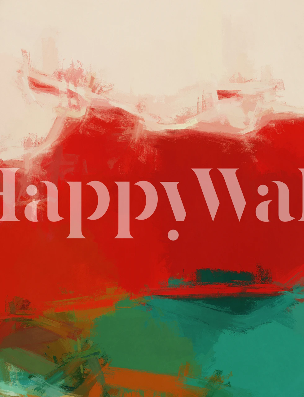 Abstract red and teal brushstroke wallpaper