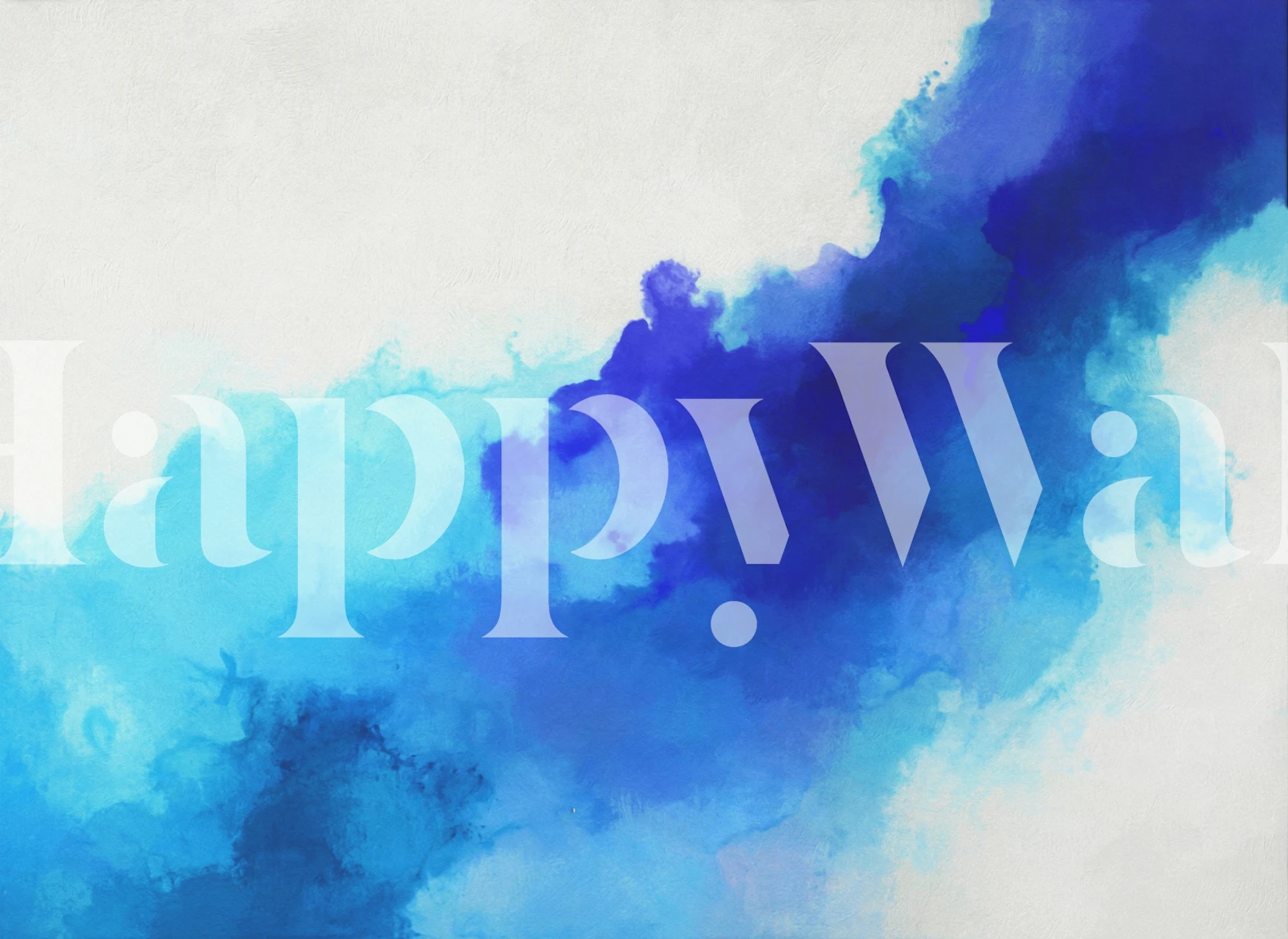 Abstract blue ink patterns on a white background wallpaper