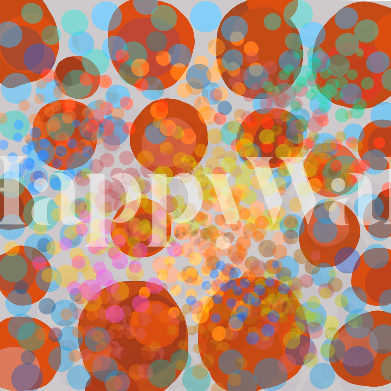 Murale murale con cerchi sovrapposti colorati