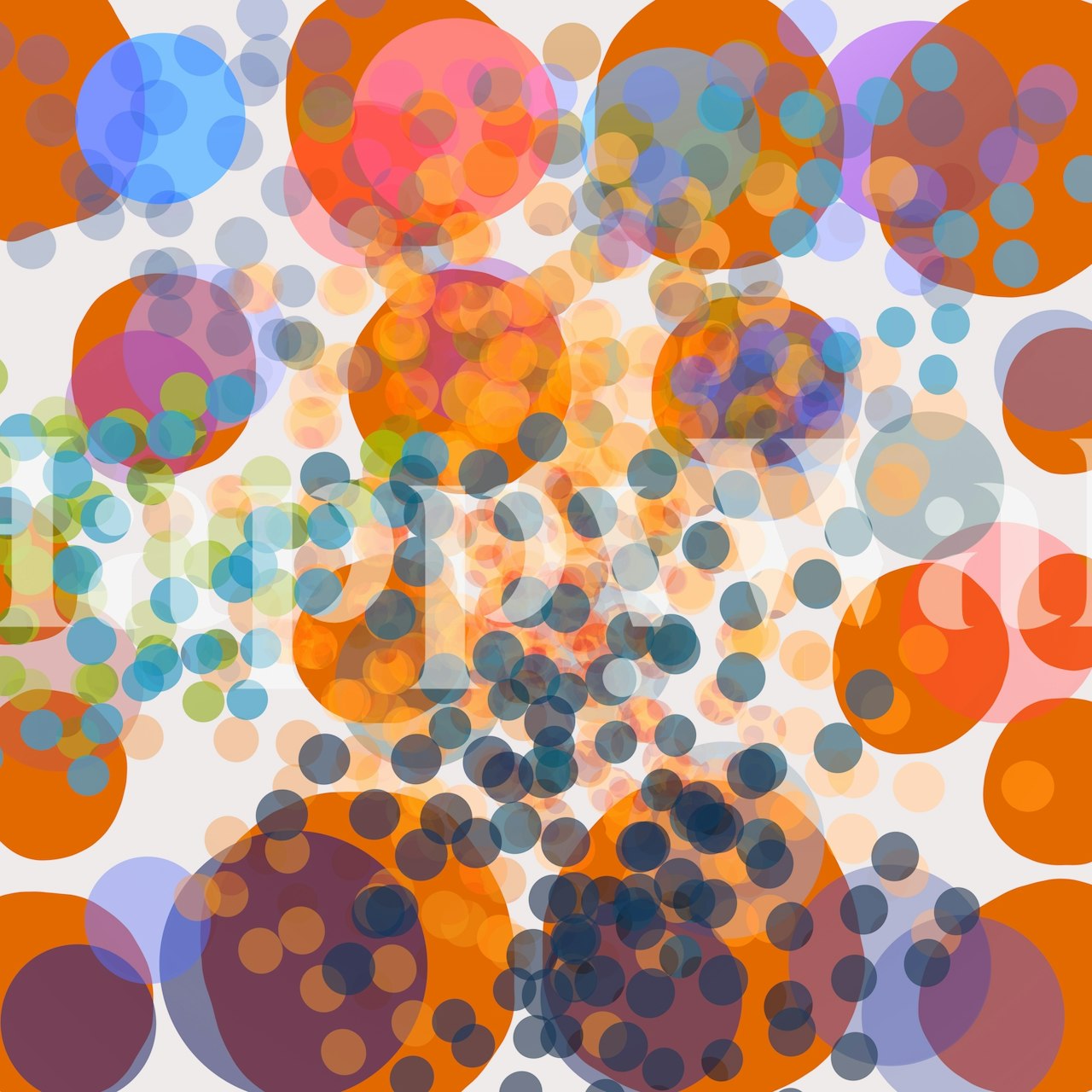 Colorful overlapping circles wall mural design