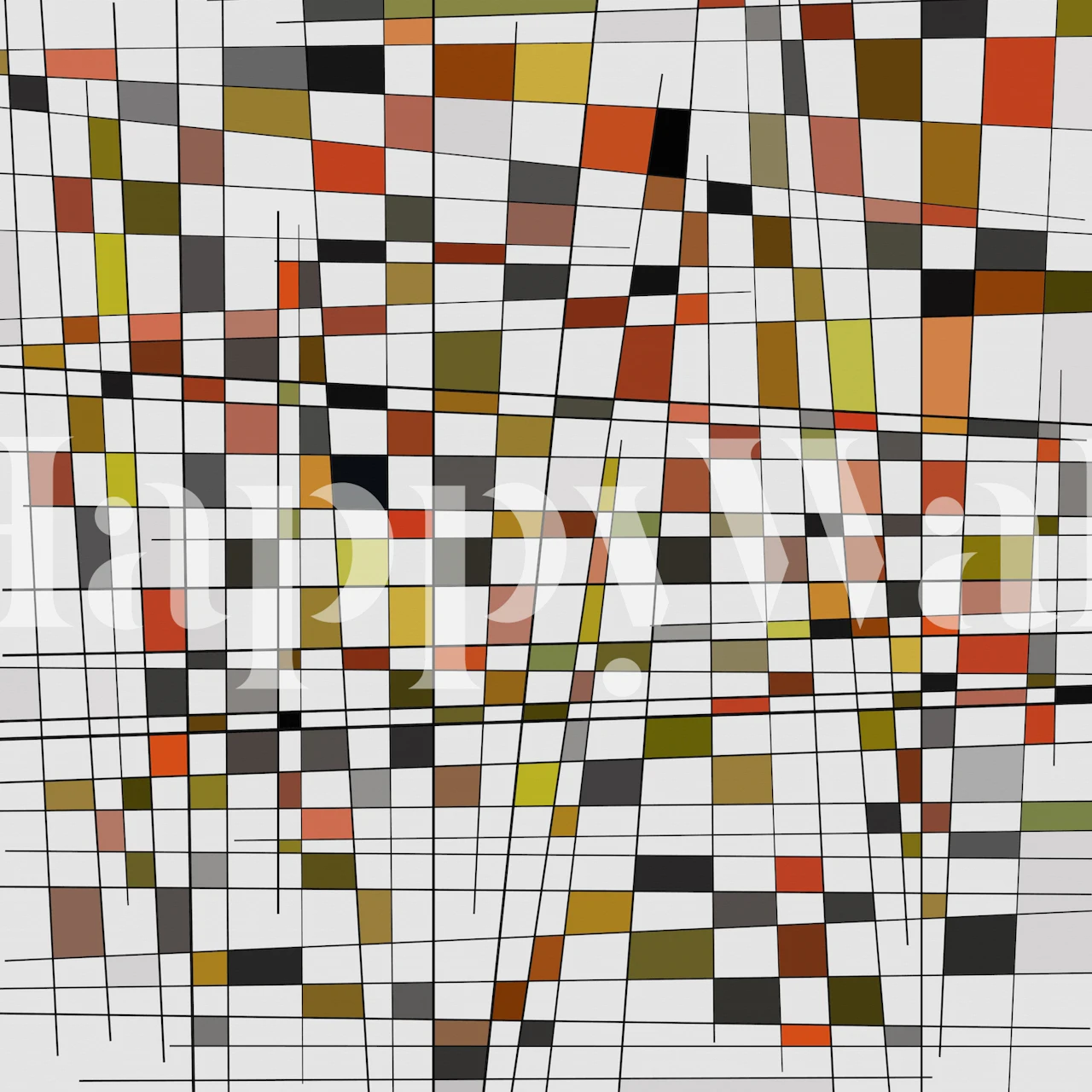 Multiple rectangles wallpaper displayed in a room