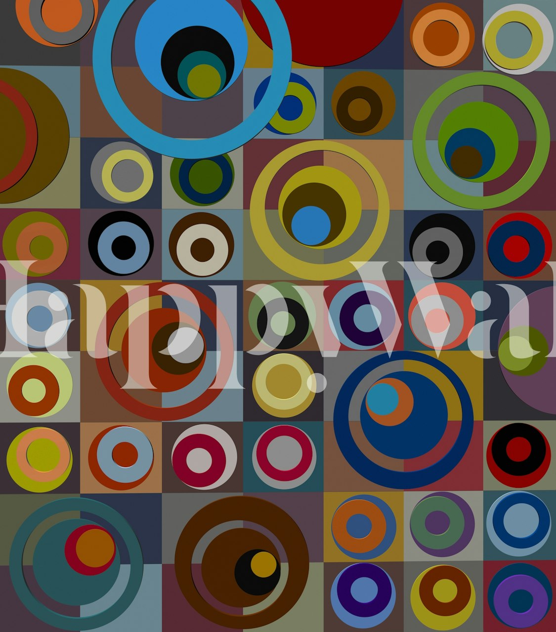 Αφηρημένος Σχεδιασμός Τοίχου Circles and Squares