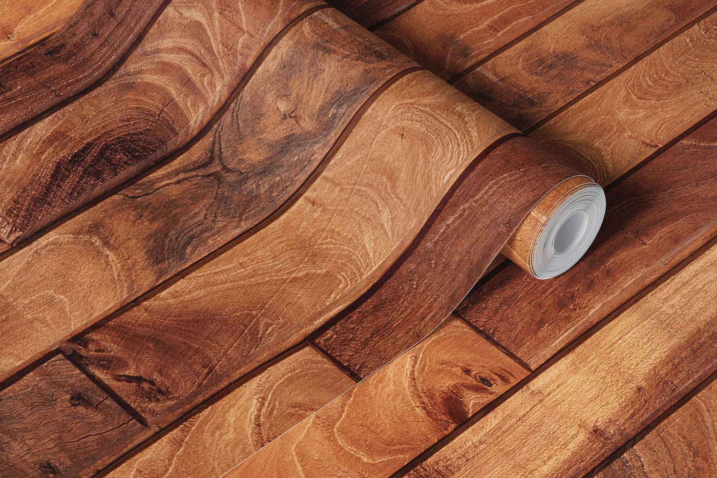 Wooden wall panel wallpaper roll