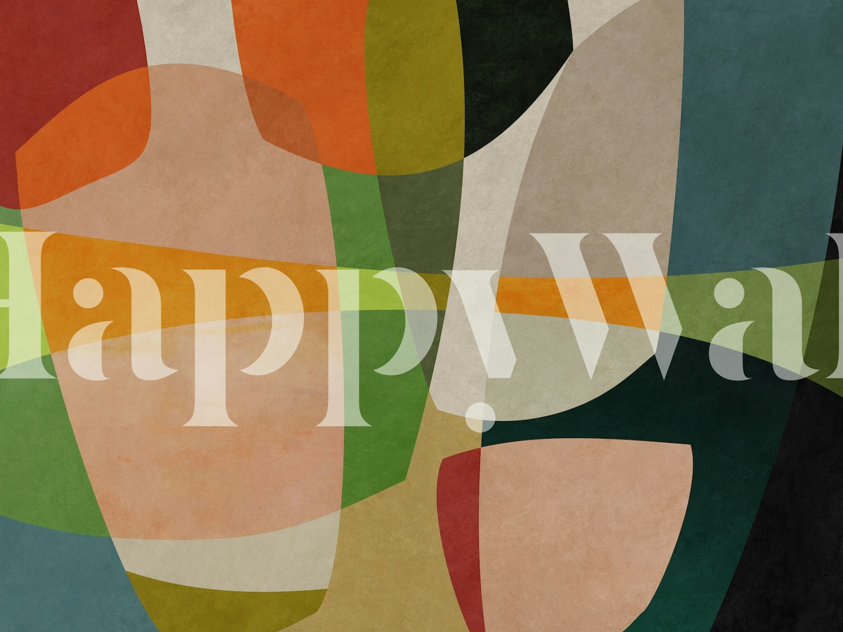 Colorful abstract geometric shapes wall mural