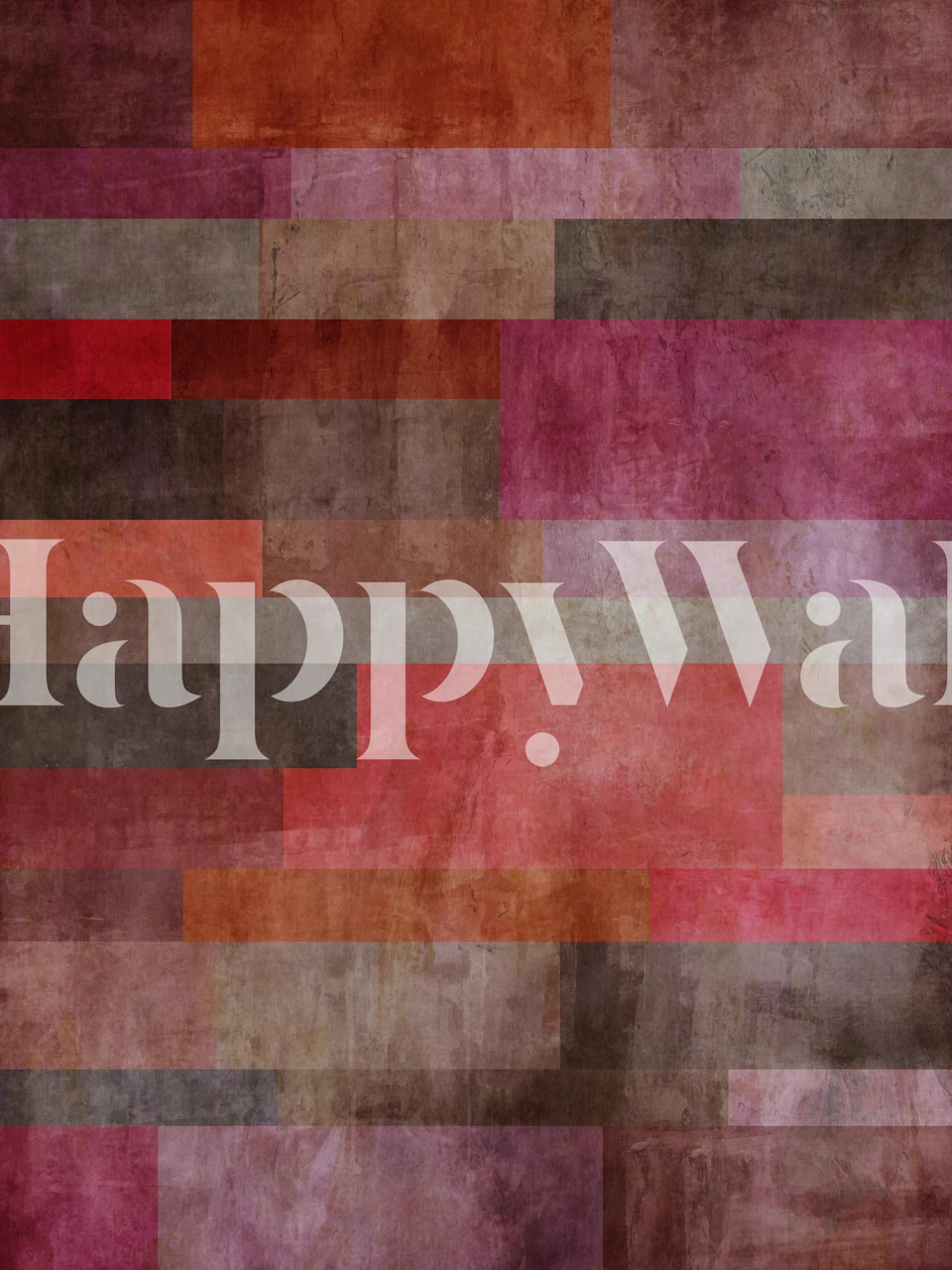 Colorful rustic block pattern wallpaper in various shades