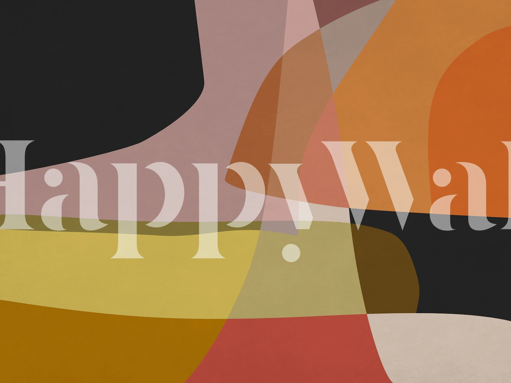 murale con forme astratte in colori tenui