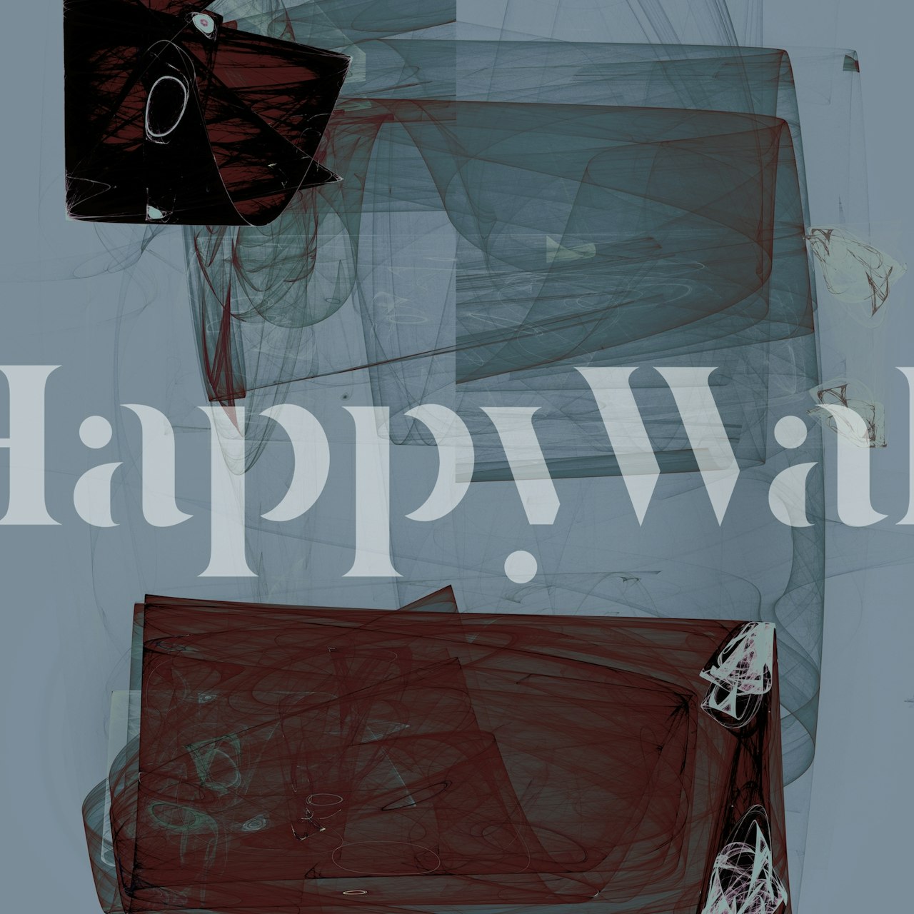 Abstrakt konsttapet med dämpade grått och vinröda accenter