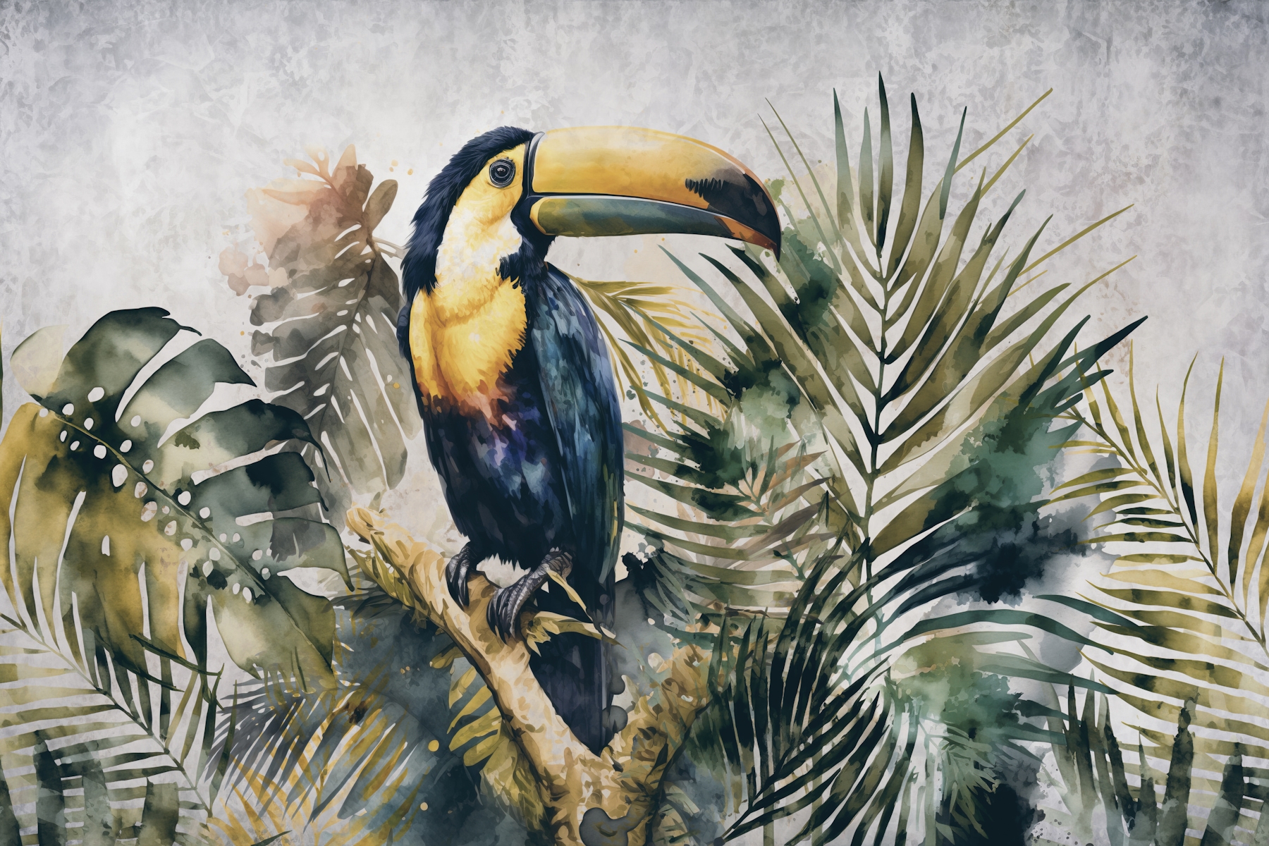 Toucan Jungle Vibe Wallpaper | Happywall