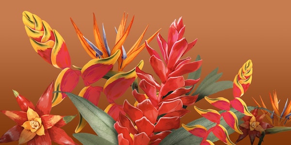 Floral Tropical Orange
