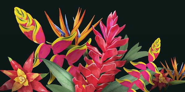 Floral Tropical Black