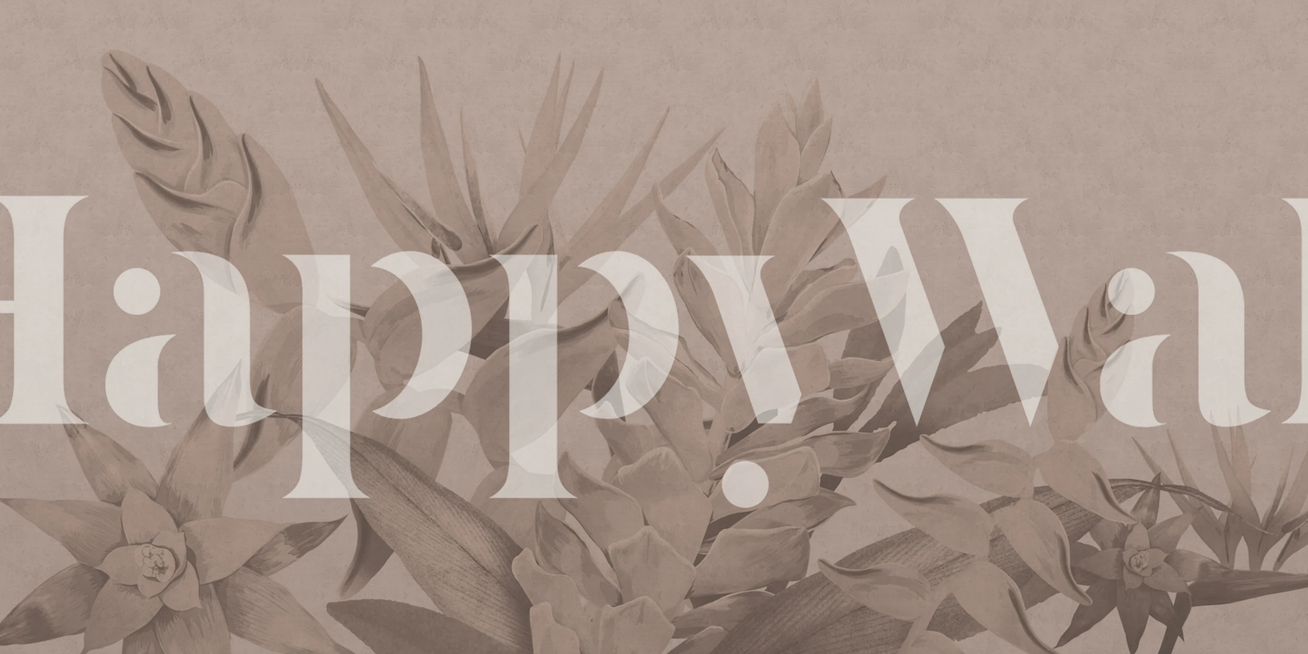 Bloemen tropisch zand fotobehang met subtiele tropische planten op een zandige achtergrond