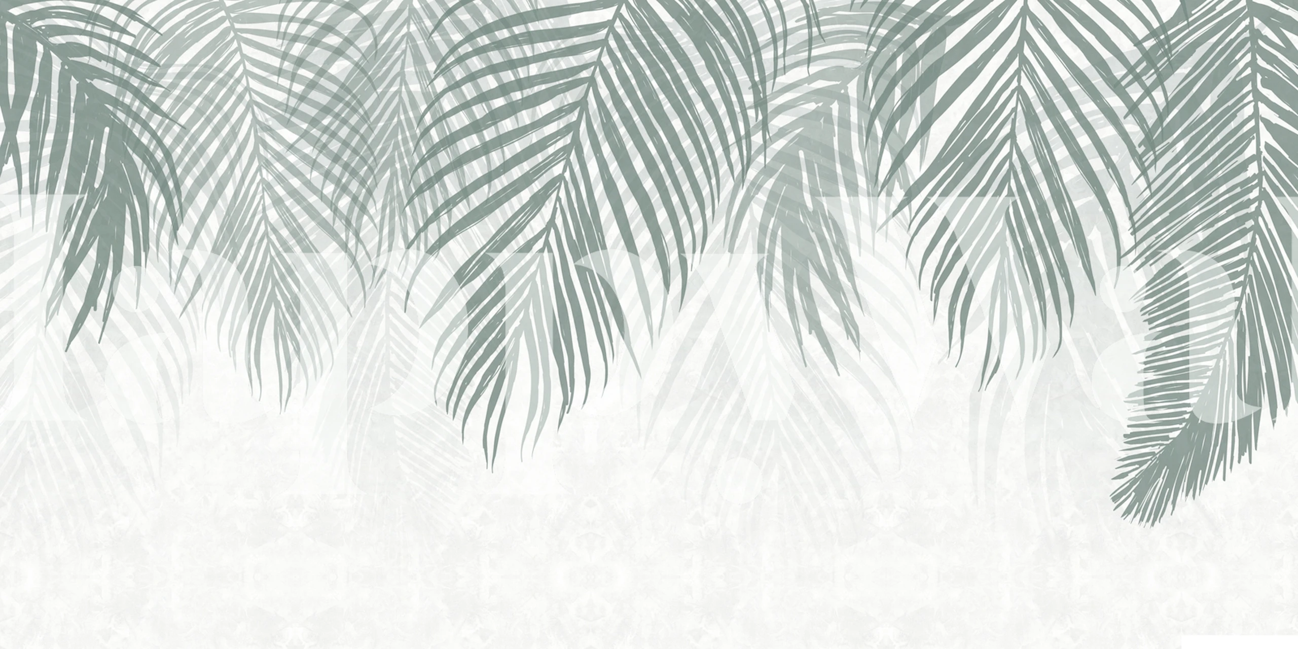 Palm Leaves Green wallpaper in a room setting