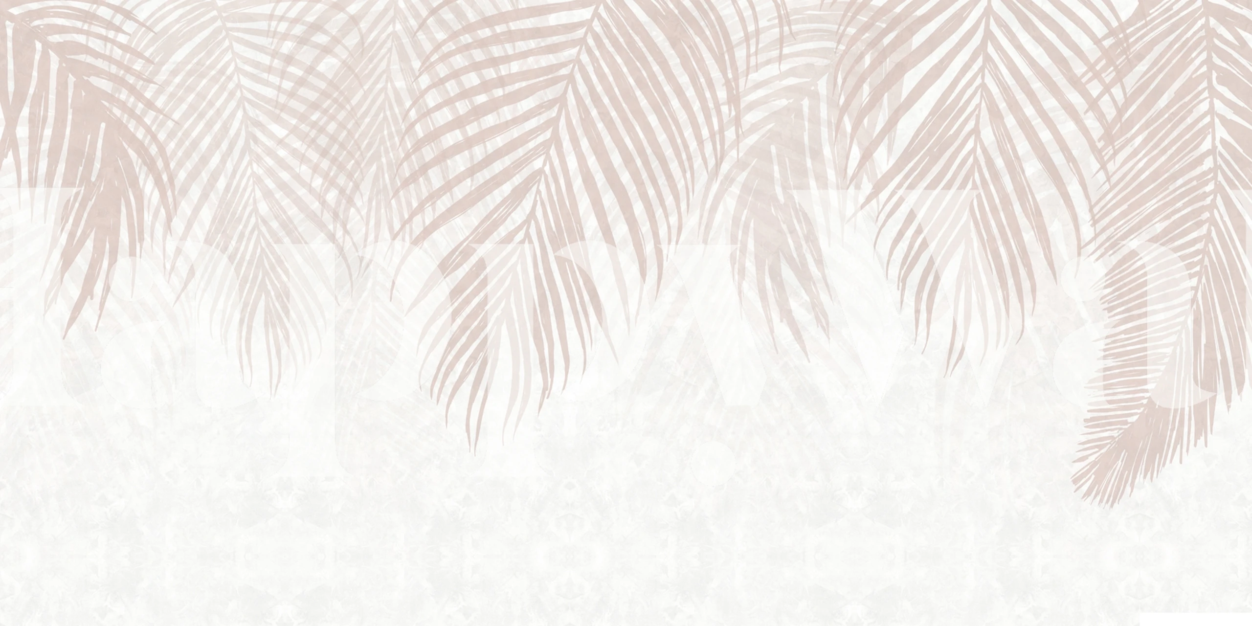 Tropical palm leaf wallpaper in beige tones, botanical pattern