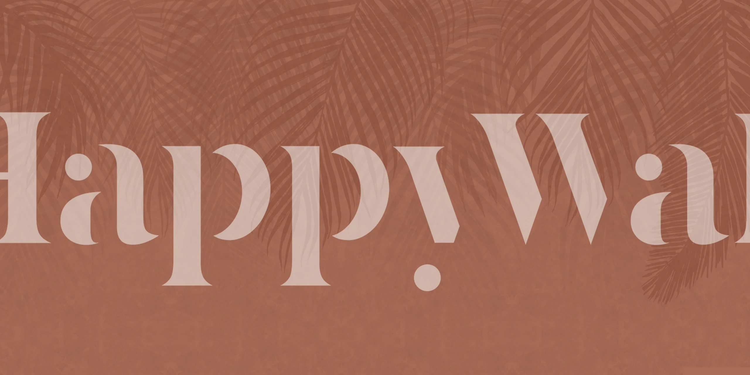 Palm Leaves Terracotta tapet i en setting